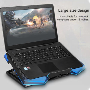 5-Core Dual Port Laptop Stand with Cooling Fan | Blue