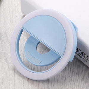 Adjustable Clip Beauty Light for Smartphones | USB Cable | Blue