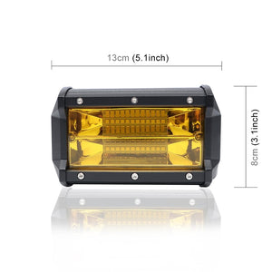 5 Inch 18W 24 LED Waterproof IP67 Two Bar Modified Off-Road Lights Spotlight Light Car Work Lights DC 9-48V | Yellow