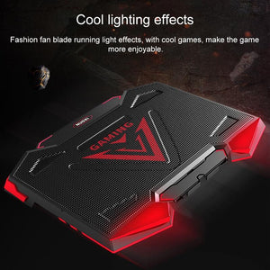5-Core Dual Port Laptop Stand with Cooling Fan | Red