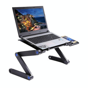 Foldable Laptop Stand with Dual Fans & Mouse Pad | 360° Adjustable | Red