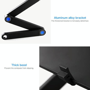 Foldable Laptop Stand with Dual Fans & Mouse Pad | 360° Adjustable | Red