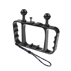 Aluminum Dual Handheld Diving Light Arm Mount for Action Cameras | Silver