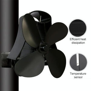 4-Blade Fireplace Stove Fan | Heat Powered | Aluminum (Variant 3)