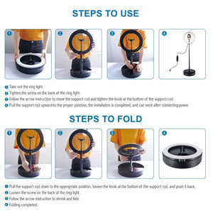 10.2" Dual - Colour LED Ring Light with USB Bluetooth Remote & Phone Holder | White