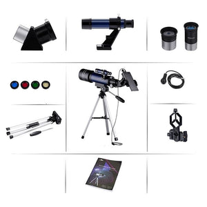 White Astronomical Telescope | High Definition | Tripod & Phone Clip | Professional Stargazing