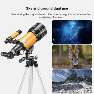 Stargazing Telescope | High-Definition Astronomical Viewing | Black | Yellow