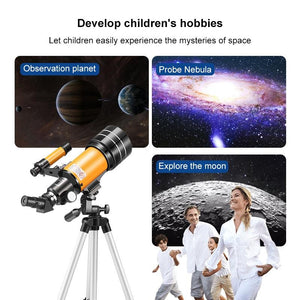 Stargazing Telescope | High-Definition Astronomical Viewing | Black | Yellow