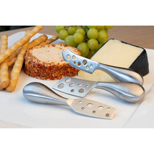 3-Piece Euroline Stainless Steel Cheese Knife Set | Silver