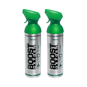 2pk Boost Pure Oxygen Cans | 10 Litres | 200 Breaths | Supplemental Oxygen for Energy & Recovery