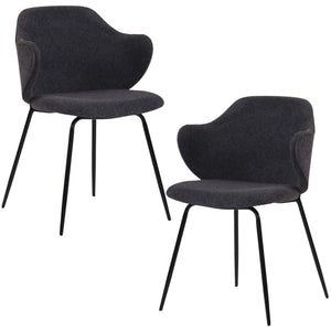 Set of 2 Dining Chairs | Graphite