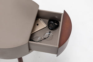 Florence Tripod Lamp with Shelf Storage Drawer | Bedside Table Light with USB Charger