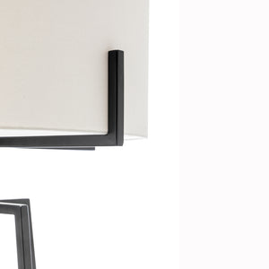 Modern Dimmable Floor Lamp | Linen Shade | Designer Bedroom Lighting | Matte Black