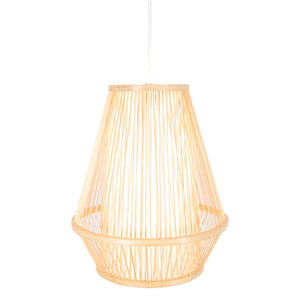 Natural Woven Bamboo Empire Pendant Lamp | Hanging Light Bell Shade | Boho Tropical Style