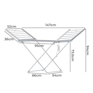 Electric Airer Heated Foldable Clothes Dryer | Drying Indoor Folding Rack