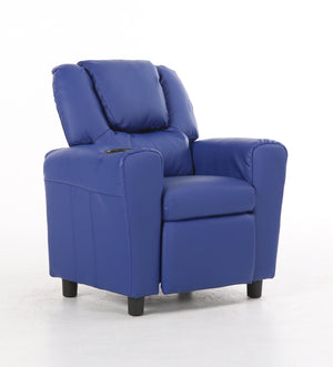 Oliver Kids Recliner Chair Sofa | Children Lounge Couch PU Armchair | Blue