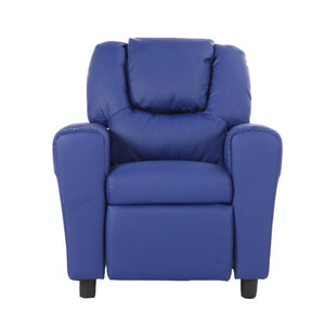 Oliver Kids Recliner Chair Sofa | Children Lounge Couch PU Armchair | Blue
