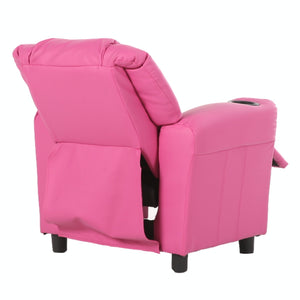 Oliver Kids Recliner Chair Sofa | Children Lounge Couch PU Armchair | Pink