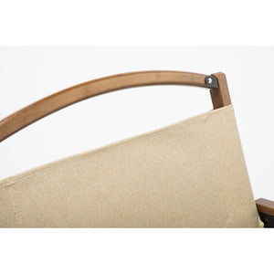 Bamboo Canvas Foldable Outdoor Camping Chair | Wooden Travel Picnic Park | Khaki/Beige