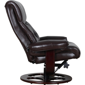 Julio Faux Leather Premium Reclining Lounge Arm Chair | Ottoman Swivel Sofa