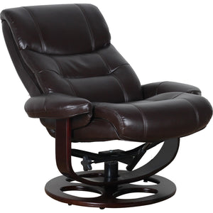 Julio Faux Leather Premium Reclining Lounge Arm Chair | Ottoman Swivel Sofa