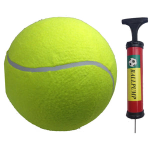 10" Giant Tennis Ball | with Ball Pump | Air Inflator for Autographs & Signatures