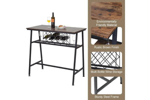 Viviendo Dining Table | Bar Table | Wine Storage Rack | Industrial Style