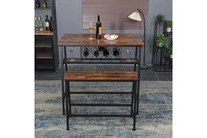 Viviendo Dining Table | Bar Table | Wine Storage Rack | Industrial Style