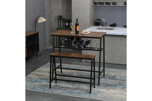 Viviendo Dining Table | Bar Table | Wine Storage Rack | Industrial Style
