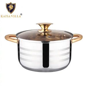 Kaisa Villa | 5.8 Litre Casserole Pot | Stainless Steel | Induction Cooking | Stock Stew