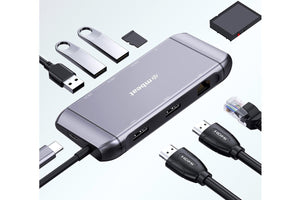 mBeat Elite X11 | 9-in-1 USB-C Dock | Dual HDMI MST | Multiport Adapter