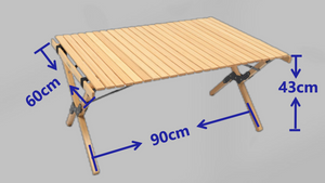 Folding Camping Table Bamboo Roll Up | Portable Outdoor Picnic BBQ Desk | Beach