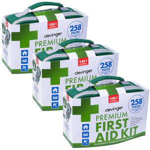 3x 258pcs Premium First Aid Kit Medical Travel Set | Emergency Family Safety
