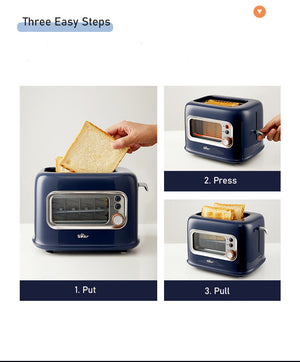 BEAR Double Slot Bread Toaster with Glass Window | DSL-C02X1