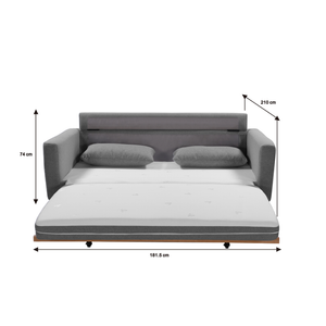 SHASA 2 Seater Pull-out Sofa Bed | Grey Celadon