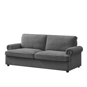 PHEBE 3 Seater Sofa Bed | Separate Foam Mattress | Corduroy Dark Grey