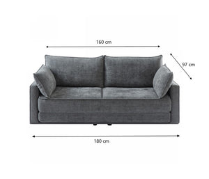 COMFY | 3 Seater Sofa Bed | Queen Size | Grey | Modern Living Room Furniture