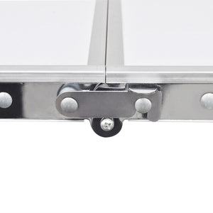 Aluminium Folding Camping Picnic Table | Height Adjustable | 120x60cm | White