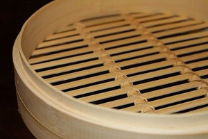 8" Bamboo Steamer Set | 2 Steamer Baskets with Lid | Dumpling & Dim Sum Steamer