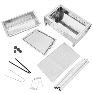 Stainless Steel Portable Outdoor BBQ Grill Set | Charcoal Kebab | Picnic Camping | Medium