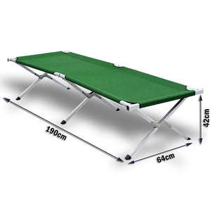 Camping Bed | Folding Stretcher | Lightweight w/ Carry Bag | Green