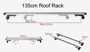 135cm Universal Car Roof Racks | Adjustable Aluminium Alloy Cross Bars | Lockable Carrier