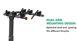 3-Bike Car Rear Rack | Foldable Steel Hitch Mount | Towbar Bicycle Carrier