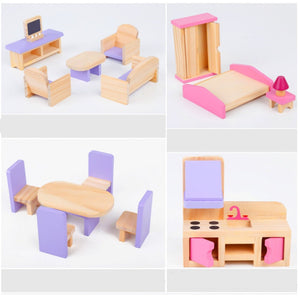 Wooden DIY Doll House | 3-Level | Pretend Play Toys | Full Furniture Set