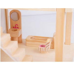 Wooden DIY Doll House | 3-Level | Pretend Play Toys | Full Furniture Set