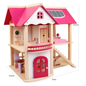 Wooden DIY Doll House | 3-Level | Pretend Play Toys | Full Furniture Set