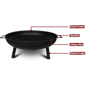 Portable Outdoor Fire Pit Fireplace | Open Patio Heater Garden | Plant Bowl Steel