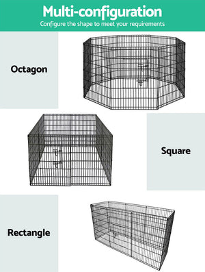 24" 8-Panel Pet Playpen | Dog Puppy Exercise Cage | Enclosure Fence