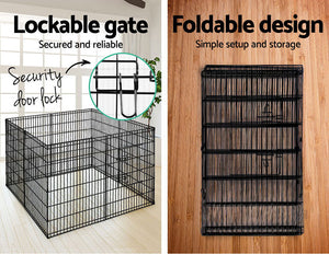24" 8-Panel Pet Playpen | Dog Puppy Exercise Cage | Enclosure Fence
