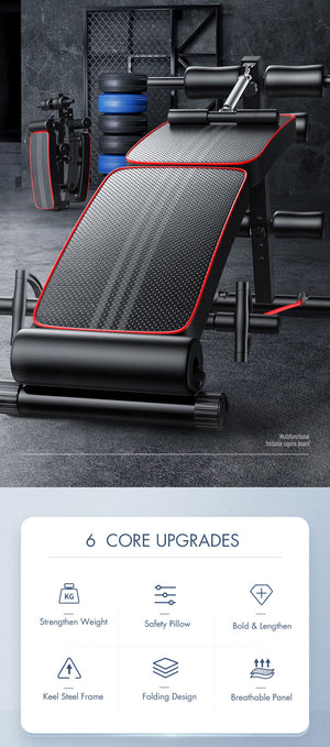 Foldable Weight Sit-Up Bench | Adjustable Press Home Gym | Abdominal Exercise